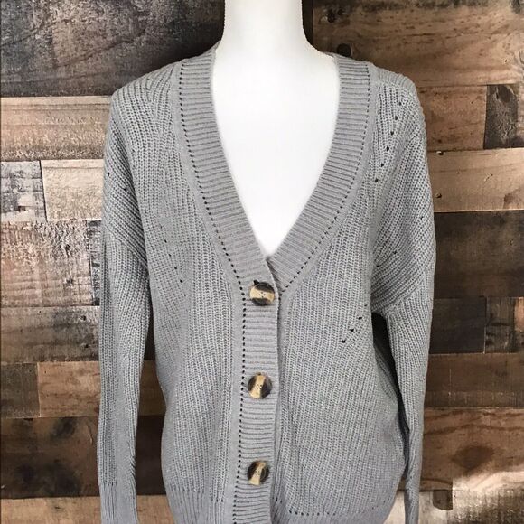 Cloth By Design Women’s XS Gray Button Front Knit Cardigan Sweater NWOT - Picture 13 of 13